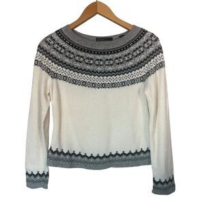 Lord & Taylor 100% Cashmere Sweater Fair Isle Size L